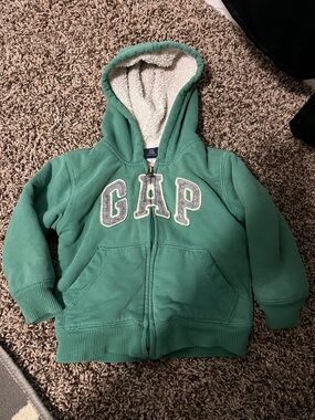 GAP Toddler Emerald Green Sherpa-Lined Zip Hoodie